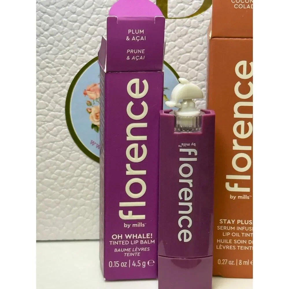 florence by mills BUNDLE - Stay Plush Lip Oil Tint & Tinted Lip Balm Bundle -NEW